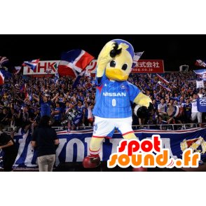 Gul kylling maskot, gigantiske Duck i sportsklær - MASFR22176 - Mascot ender