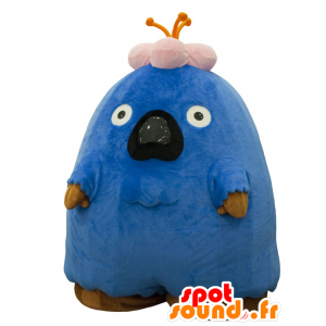 Mascot grote blauwe en roze sneeuwman, blanco, monster - MASFR22179 - Niet-ingedeelde Mascottes