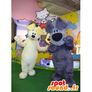 2 perros mascotas, uno blanco y el otro gris y azul - MASFR22183 - Mascotas perro