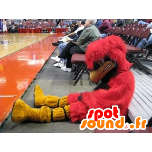 Wholesale mascot red and yellow bird, evil-looking - MASFR22200 - Mascot of birds