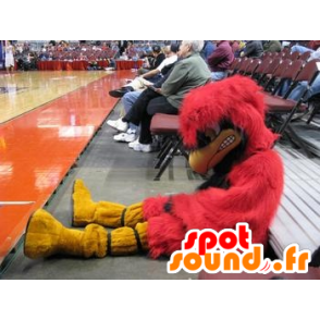 Wholesale mascot red and yellow bird, evil-looking - MASFR22200 - Mascot of birds
