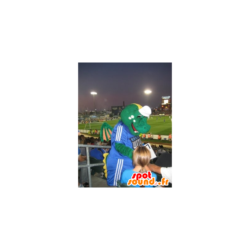 Groene draak mascotte en geel, pret en kleurrijk - MASFR22217 - Dragon Mascot Groene draak mascotte en geel, pret en kleurrijk - MASFR22217 - Dragon Mascot