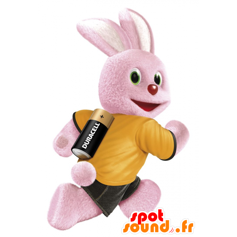 Maskottchen des berühmten rosa Kaninchen Duracell Marken - MASFR22223 - Hase Maskottchen Maskottchen des berühmten rosa Kaninchen Duracell Marken - MASFR22223 - Hase Maskottchen