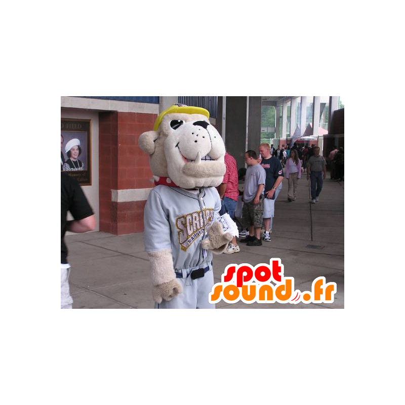 Dog Mascot, beige bulldog, in sportswear - MASFR22225 - Dog mascots