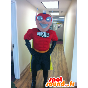Mascota super héroe con una máscara futurista - MASFR22230 - Mascota de superhéroe