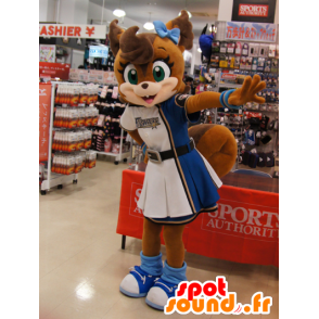 Mascot raposa castanha no vestido torcida - MASFR22236 - Fox Mascotes