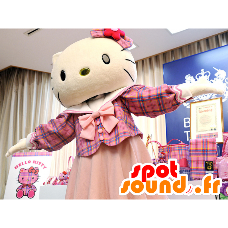 Maskottchen der berühmten Katze Hallo Kitty in rosa gekleidet - MASFR22238 - Katze-Maskottchen Maskottchen der berühmten Katze Hallo Kitty in rosa gekleidet - MASFR22238 - Katze-Maskottchen