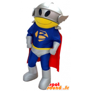 Supersankari maskotti, jossa puku, viittaan ja kypärä - MASFR22240 - supersankari maskotti