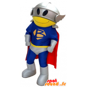 Mascotte de super-héros, avec un costume, une cape et un casque - MASFR22240 - Mascotte de super-héros