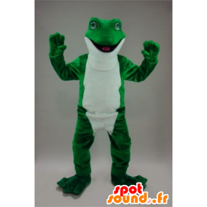 Mascot kikker groen en wit, zeer realistisch - MASFR22243 - Kikker Mascot
