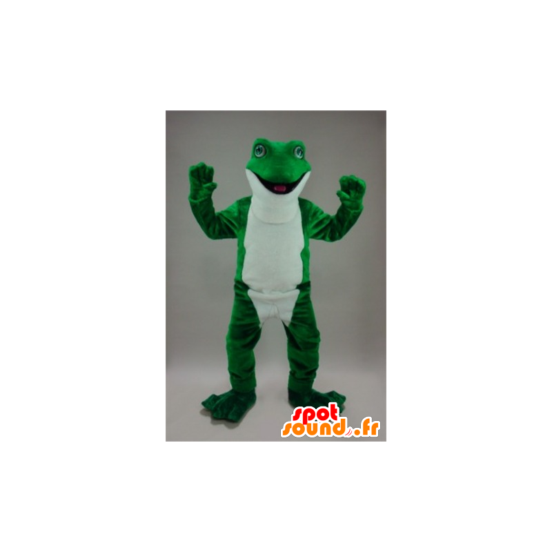 Mascot kikker groen en wit, zeer realistisch - MASFR22243 - Kikker Mascot
