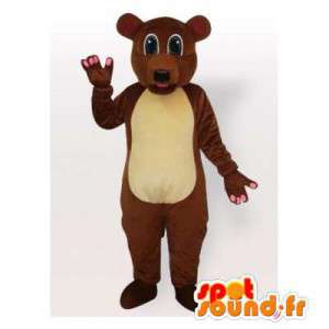 Brown mascote urso, customizável - MASFR006496 - mascote do urso