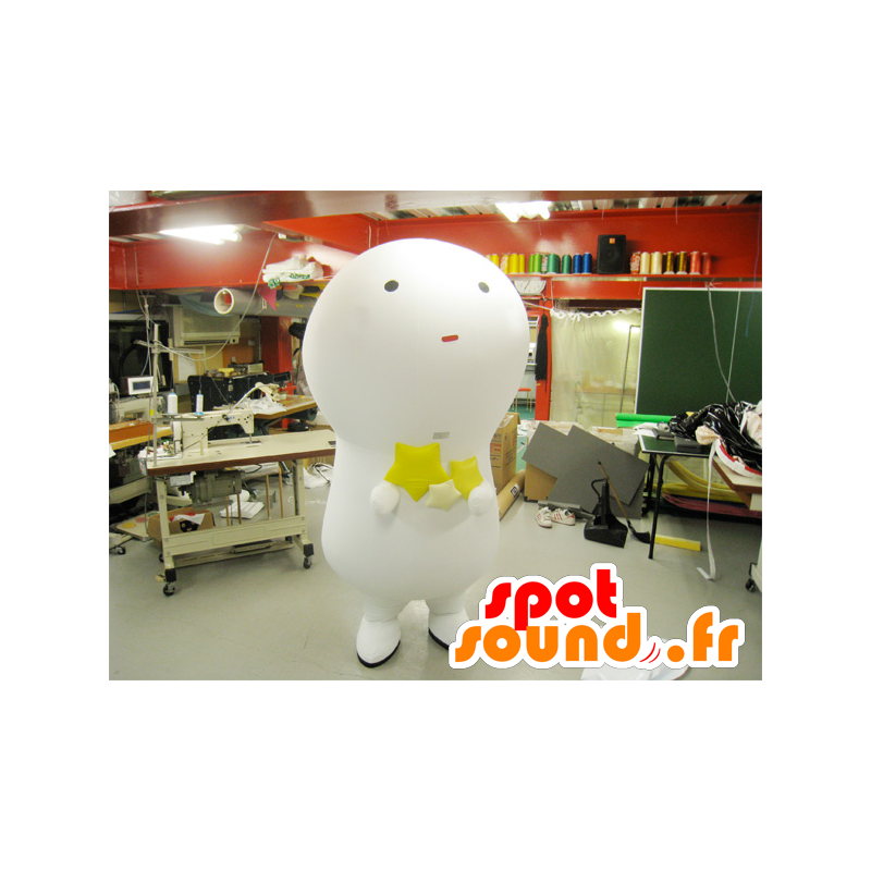 Big white snowman mascot, giant bulb - MASFR22246 - Mascots bulb