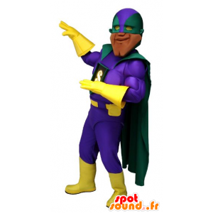 Very muscular superhero mascot, with a colorful outfit - MASFR22249 - Superhero mascot