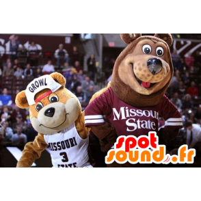 2 mascotas oso pardo en equipo de los deportes - MASFR22250 - Oso mascota