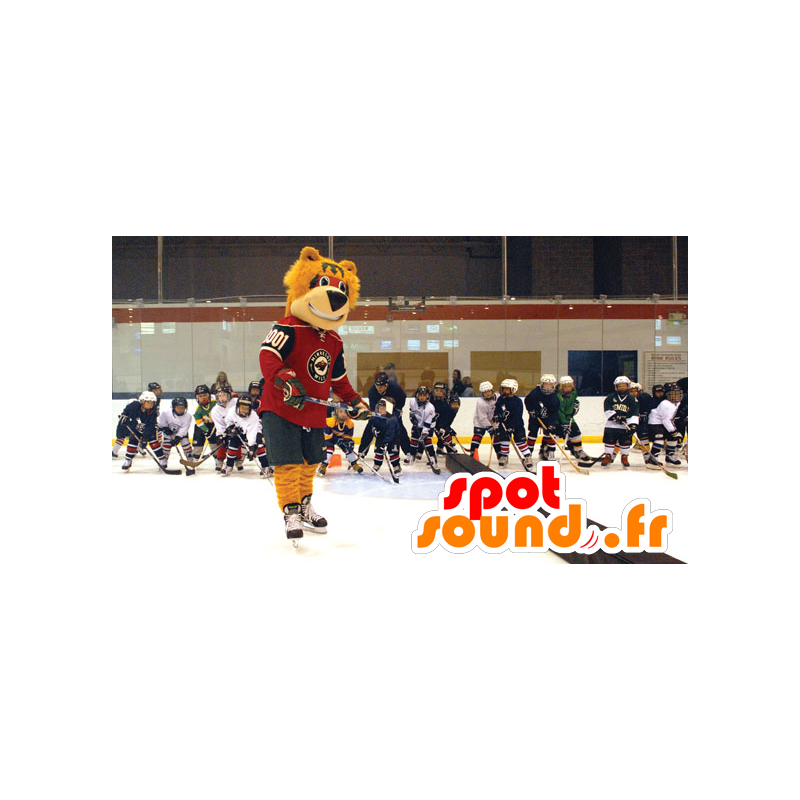Laranja da mascote do urso Equipamento de hockey - Mascote do urso - MASFR22251 - SpotSound.fr