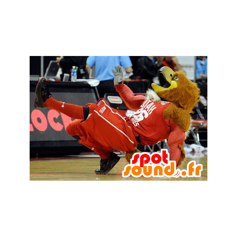 Mascot águia muscular, amarelo e castanho, no desporto - MASFR22252 - aves mascote Mascot águia muscular, amarelo e castanho, no desporto - MASFR22252 - aves mascote