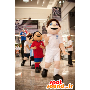 Mascot dreng med blå øjne, i sportstøj - Spotsound maskot