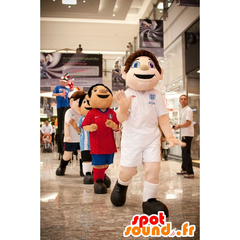 Menino mascote com olhos azuis, no sportswear - MASFR22262 - mascotes criança