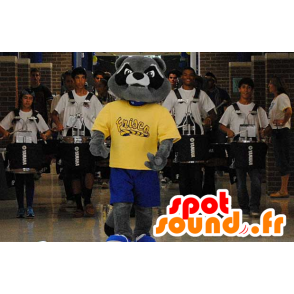 Mascotte bear, raccoon tricolor - MASFR22263 - Bear mascot