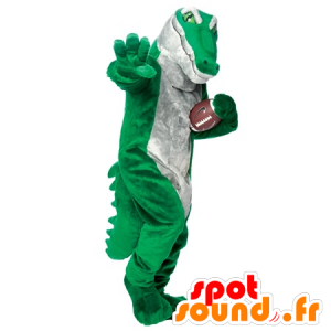 Mascotte de crocodile vert et gris, très réaliste - MASFR22265 - Mascotte de crocodiles