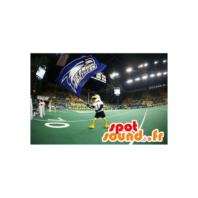 Mascot zwarte adelaar, wit en geel, reuze - MASFR22267 - Mascot vogels Mascot zwarte adelaar, wit en geel, reuze - MASFR22267 - Mascot vogels