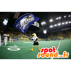 Black eagle mascot, white and yellow giant - MASFR22267 - Mascot of birds