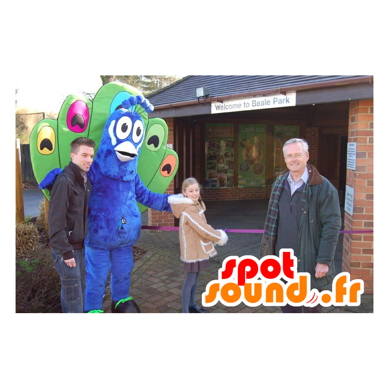 Páv maskot, modré a zelené obří - MASFR22272 - maskot ptáci Páv maskot, modré a zelené obří - MASFR22272 - maskot ptáci