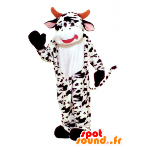Maskot černě tečkovaná bílá kráva - MASFR22277 - kráva Maskoti