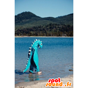 Blue Dragon mascotte van het monster van Loch Ness - MASFR22281 - Dragon Mascot