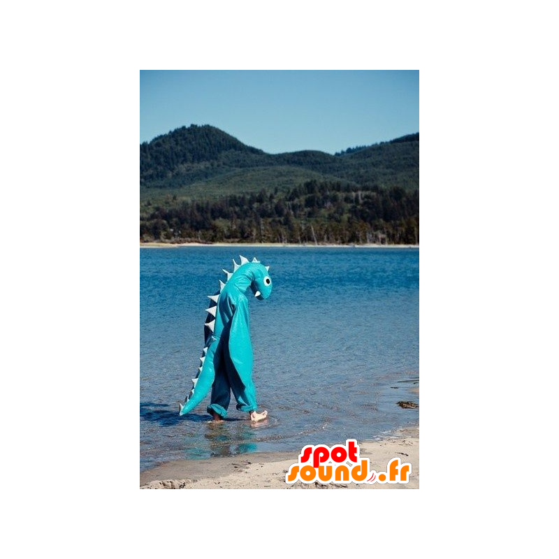 Blue Dragon mascot of the Loch Ness Monster - MASFR22281 - Dragon mascot