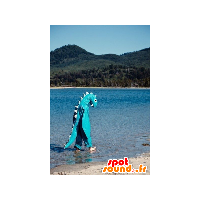Blue Dragon mascotte van het monster van Loch Ness - MASFR22281 - Dragon Mascot