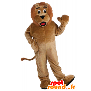 Brown lion mascot, fully customizable - MASFR22283 - Lion mascots