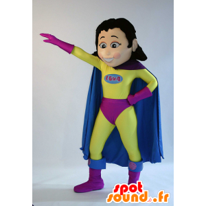 Mascote feminina, super herói, super-mulher - MASFR22290 - super-herói mascote