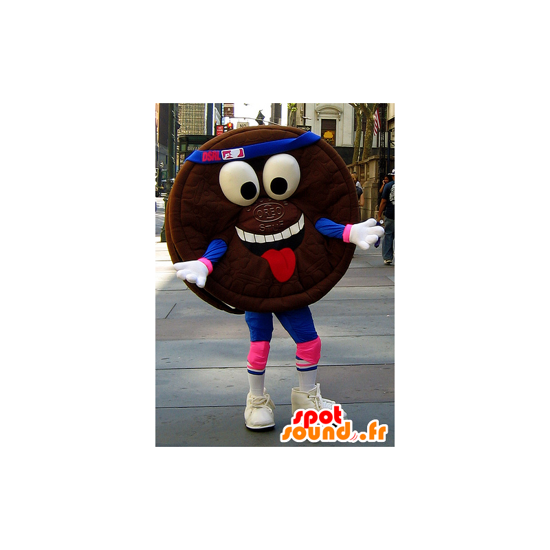 Cake mascot round chocolate, Oreo - MASFR22293 - Fast food mascots