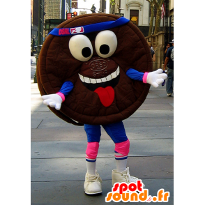 Cake mascot round chocolate, Oreo - MASFR22293 - Fast food mascots