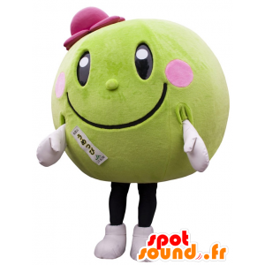 Mascot rond en groene meloen, watermeloen - MASFR22298 - fruit Mascot