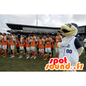 Mascot gull, hvit og gul fugl, gull - MASFR22299 - Mascot fugler