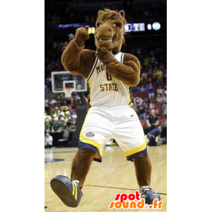 Brun hest maskot holder basketball - MASFR22313 - hest maskoter