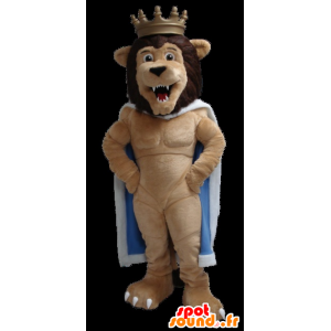 Król Lew maskotka, z peleryną i koroną - MASFR22318 - Lion Maskotki