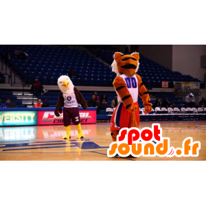 Mascot brun og hvit ørn, veldig realistisk - MASFR22331 - Mascot fugler