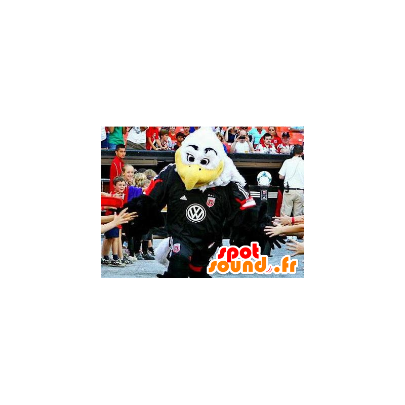 Mascotte d'aigle blanc et jaune, en tenue de sport - MASFR22350 - Mascotte d'oiseaux Mascotte d'aigle blanc et jaune, en tenue de sport - MASFR22350 - Mascotte d'oiseaux