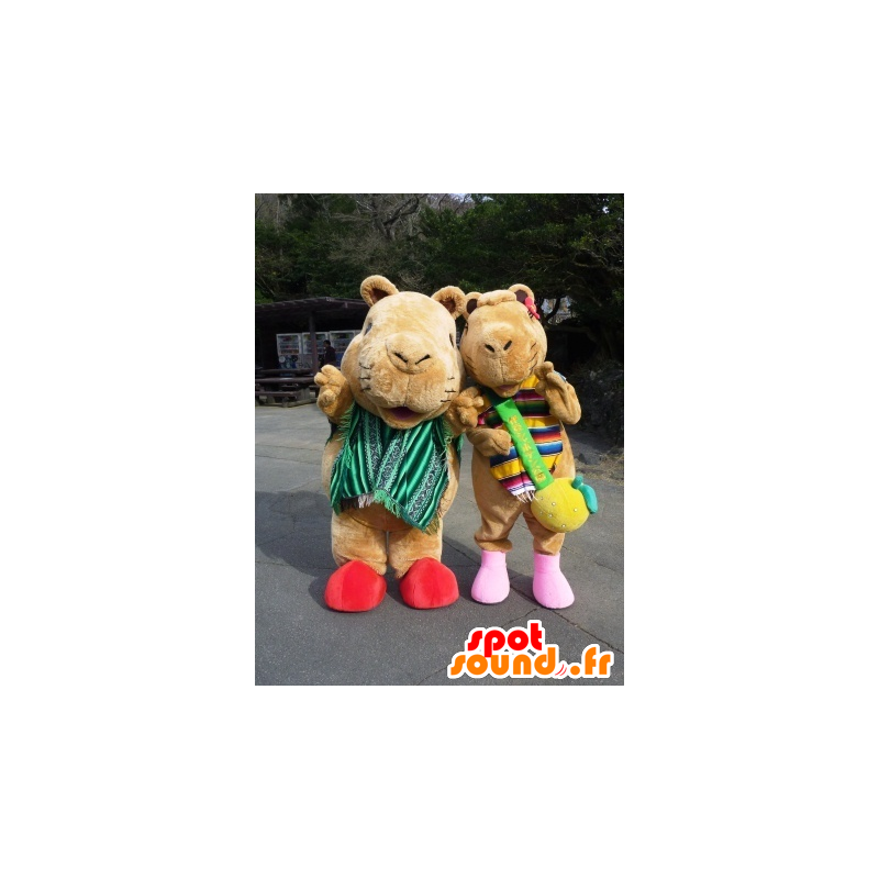 2 maskotar av marsvin, bruna marmoter - Spotsound maskot 2 maskotar av marsvin, bruna marmoter - Spotsound maskot