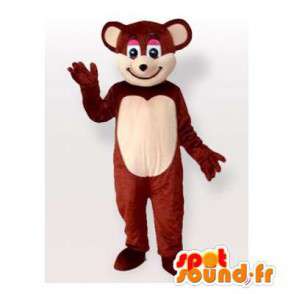 Mascotte de souris marron et blanche. Costume de souris - MASFR006500 - Mascotte de souris