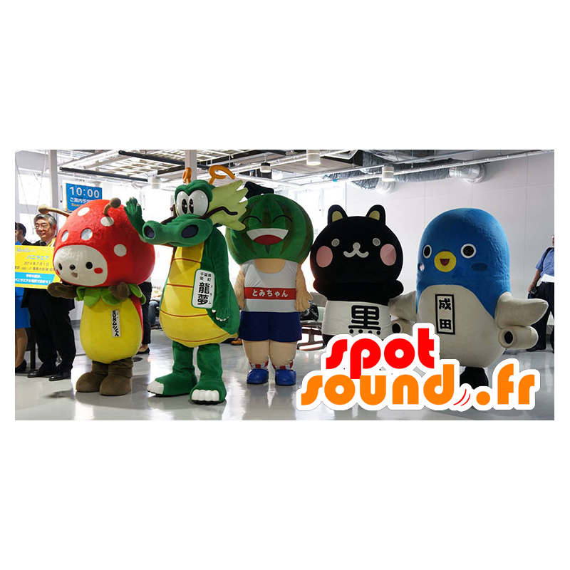 4 mascotes japoneses de vídeo game, manga - MASFR22368 - Mascotes humanos