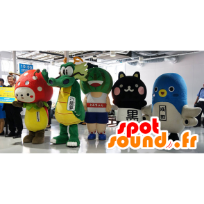 4 japanske videospil og manga maskotter - Spotsound maskot