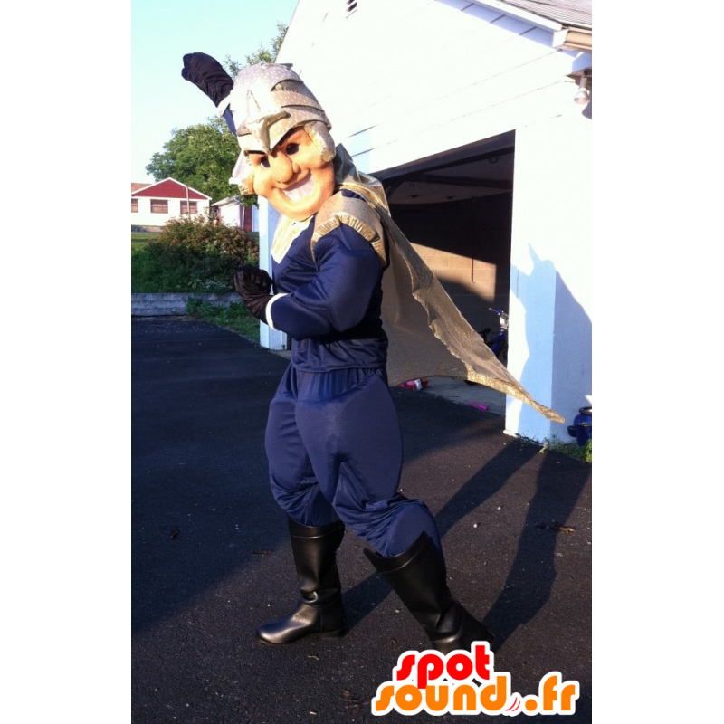 Mascote super-herói, um cavaleiro com um capacete - MASFR22371 - cavaleiros mascotes