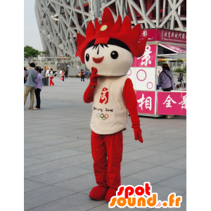 Mascot svart mann, hvitt og rødt, 2012-OL - MASFR22373 - Ikke-klassifiserte Mascots