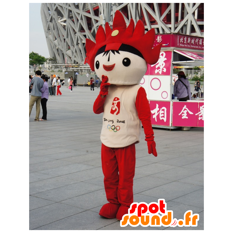 Sort, hvid og rød snemandmaskot, OL i 2012 - Spotsound maskot