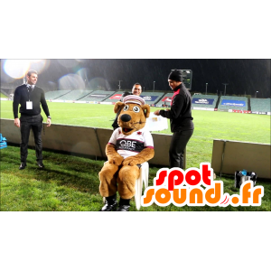 Brown Hund Maskottchen in der Sportkleidung - MASFR22390 - Hund-Maskottchen